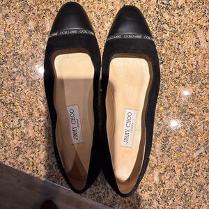 Jimmy Choo Black Flats with Cream Interior
